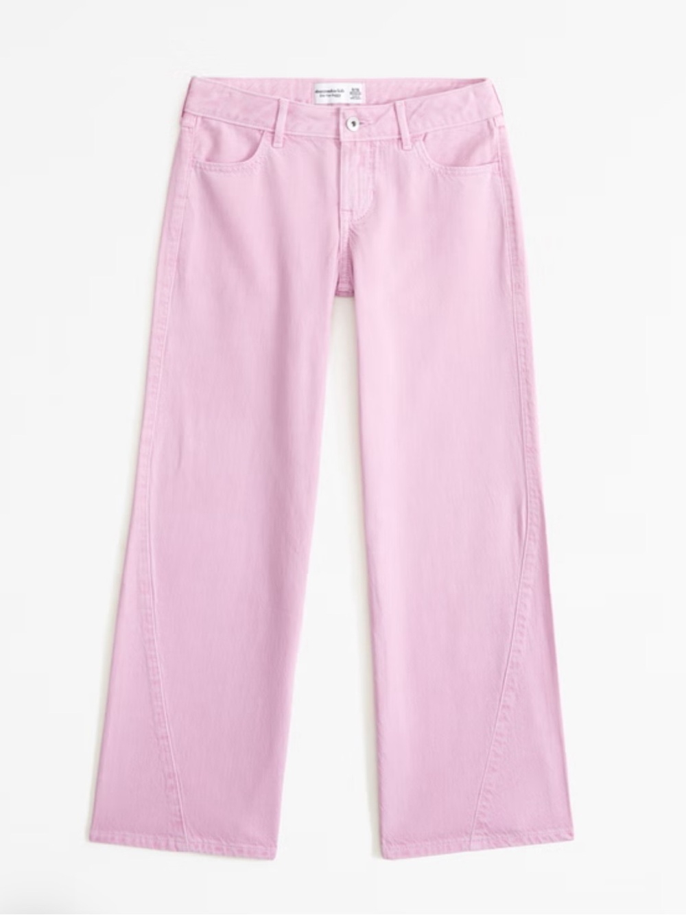 NWOT Abercrombie kids, girls lightweight low rise baggy jeans, pink, 9/10